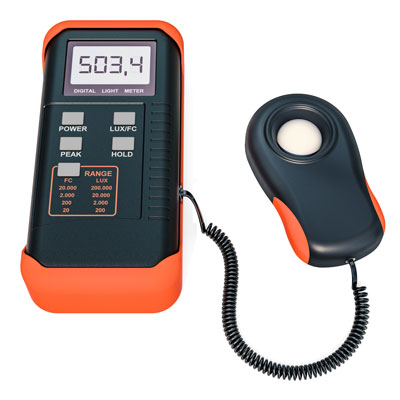 Hand Held lux Meter with a Cable Tethered Sensor